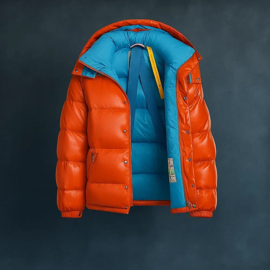 Men's Insulated Zip-Up Puffer Jacket for Fall and Winter Everyday Wear