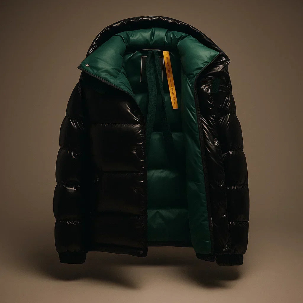 Men's Insulated Zip-Up Puffer Jacket for Fall and Winter Everyday Wear
