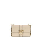 Beige Calf Leather Bos Taurus Shoulder Bag