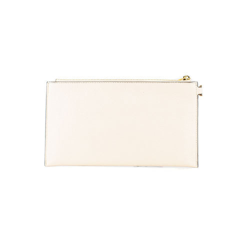 Beige Leather Clutch Bag
