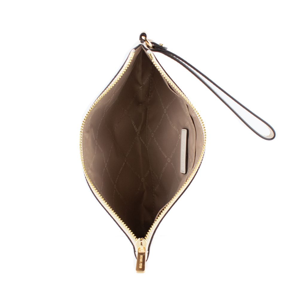 Beige Leather Clutch Bag