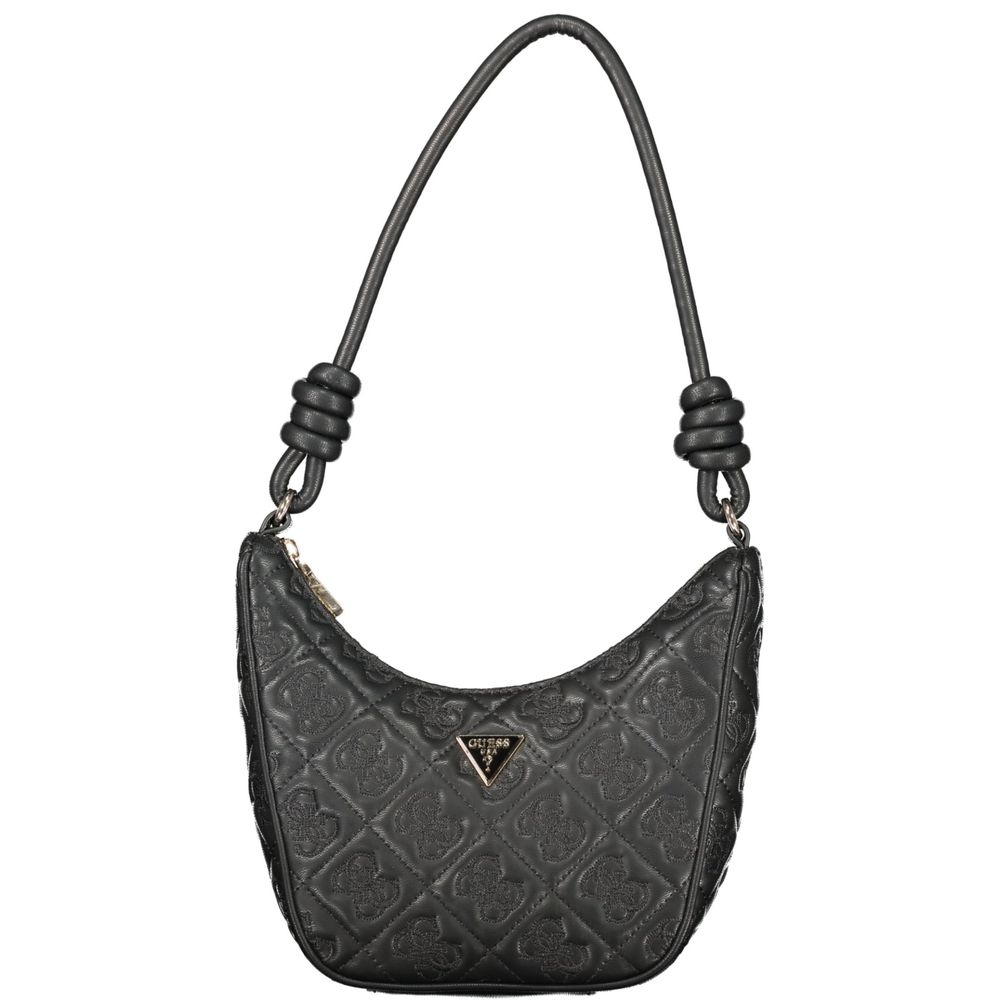 Black Polyurethane Women Handbag