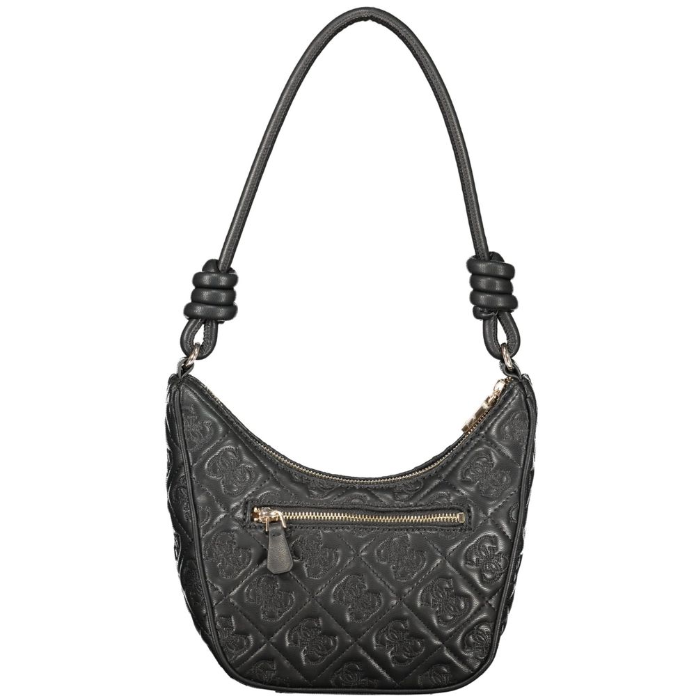 Black Polyurethane Women Handbag