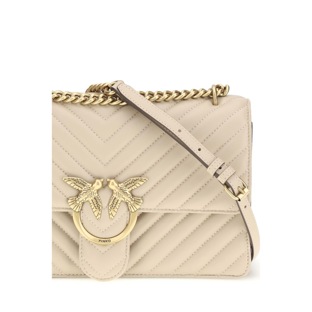 Beige Calf Leather Bos Taurus Shoulder Bag