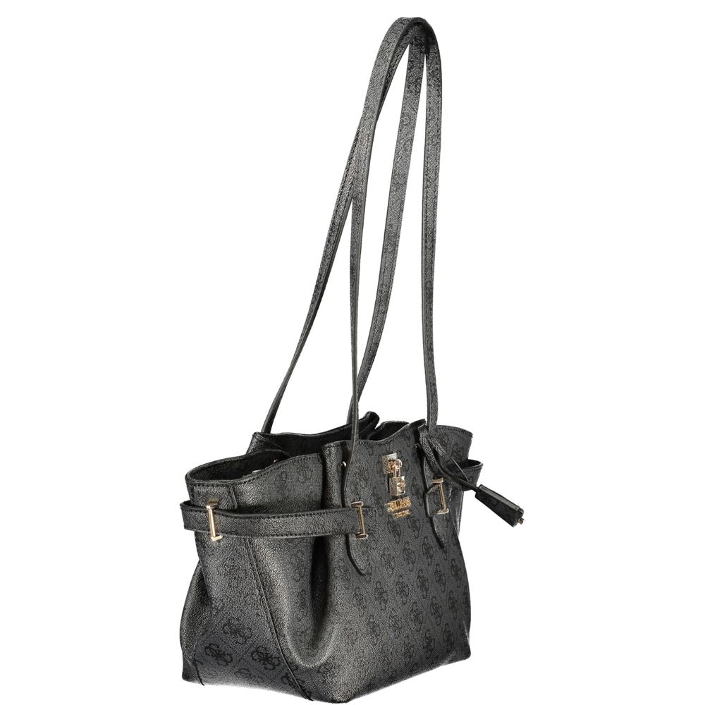 Black Polyurethane Women's Handbag