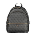 Black Polyurethane Women Backpack