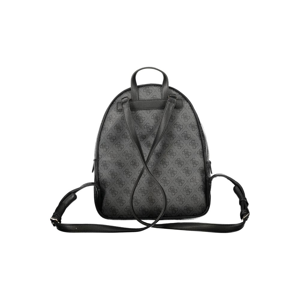 Black Polyurethane Women Backpack