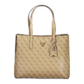 Beige Polyurethane Women Handbag