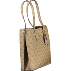 Beige Polyurethane Women Handbag