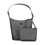 Black Polyurethane Women Handbag