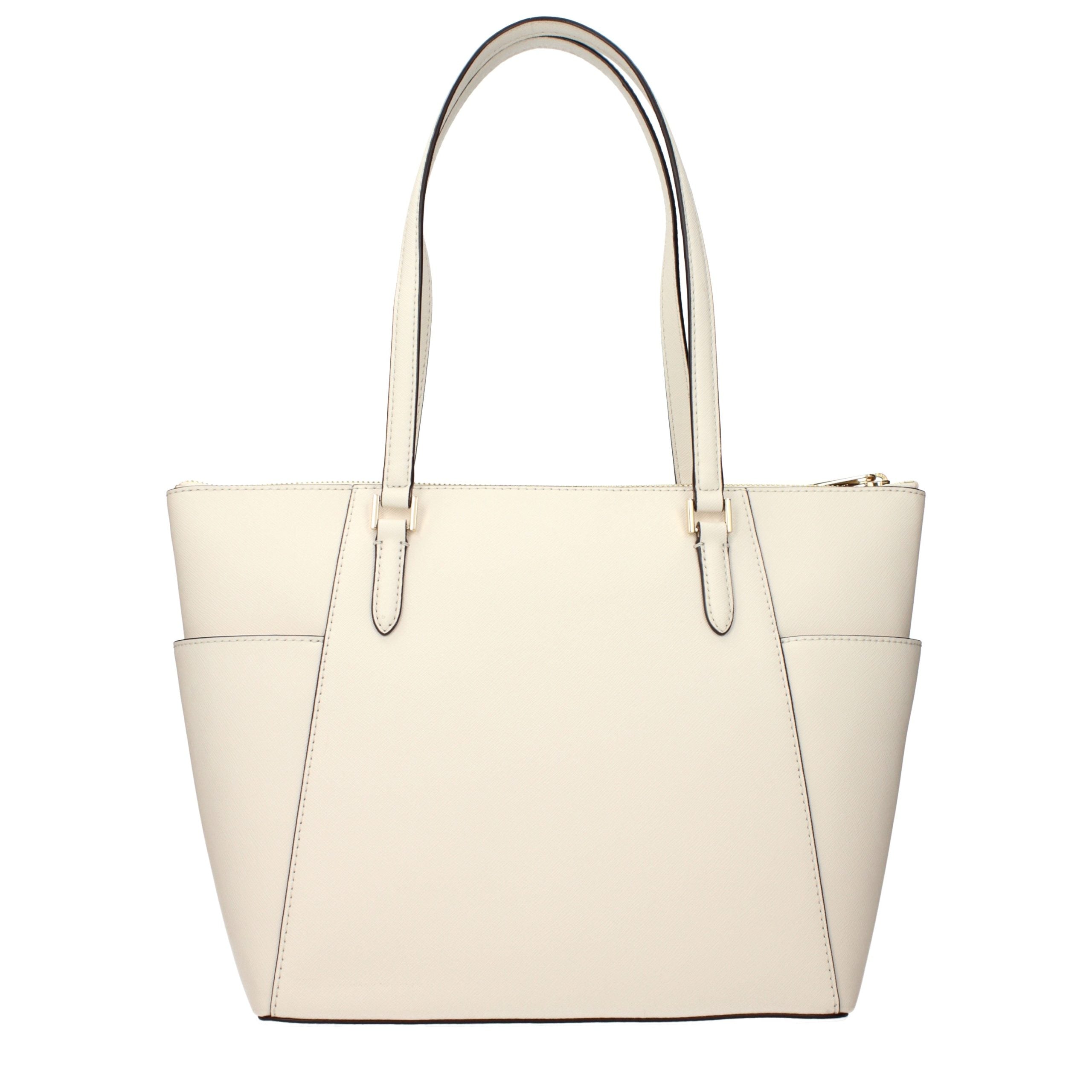 Beige Leather Shoulder Bag