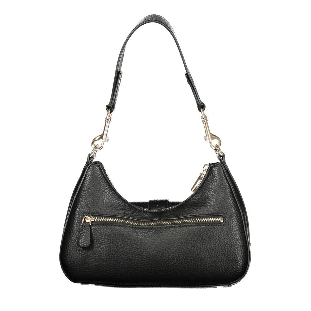 Black Polyurethane Women Handbag