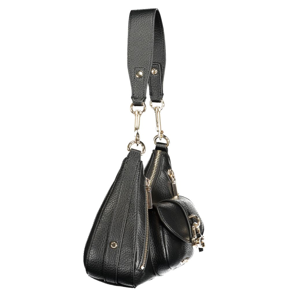 Black Polyurethane Women Handbag