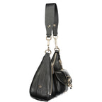 Black Polyurethane Women Handbag