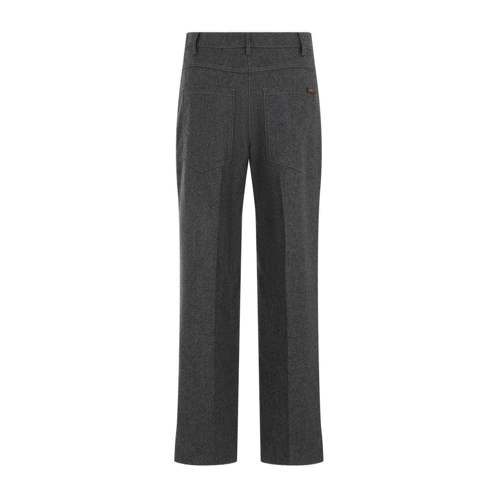 Gray Wool Casual Pants