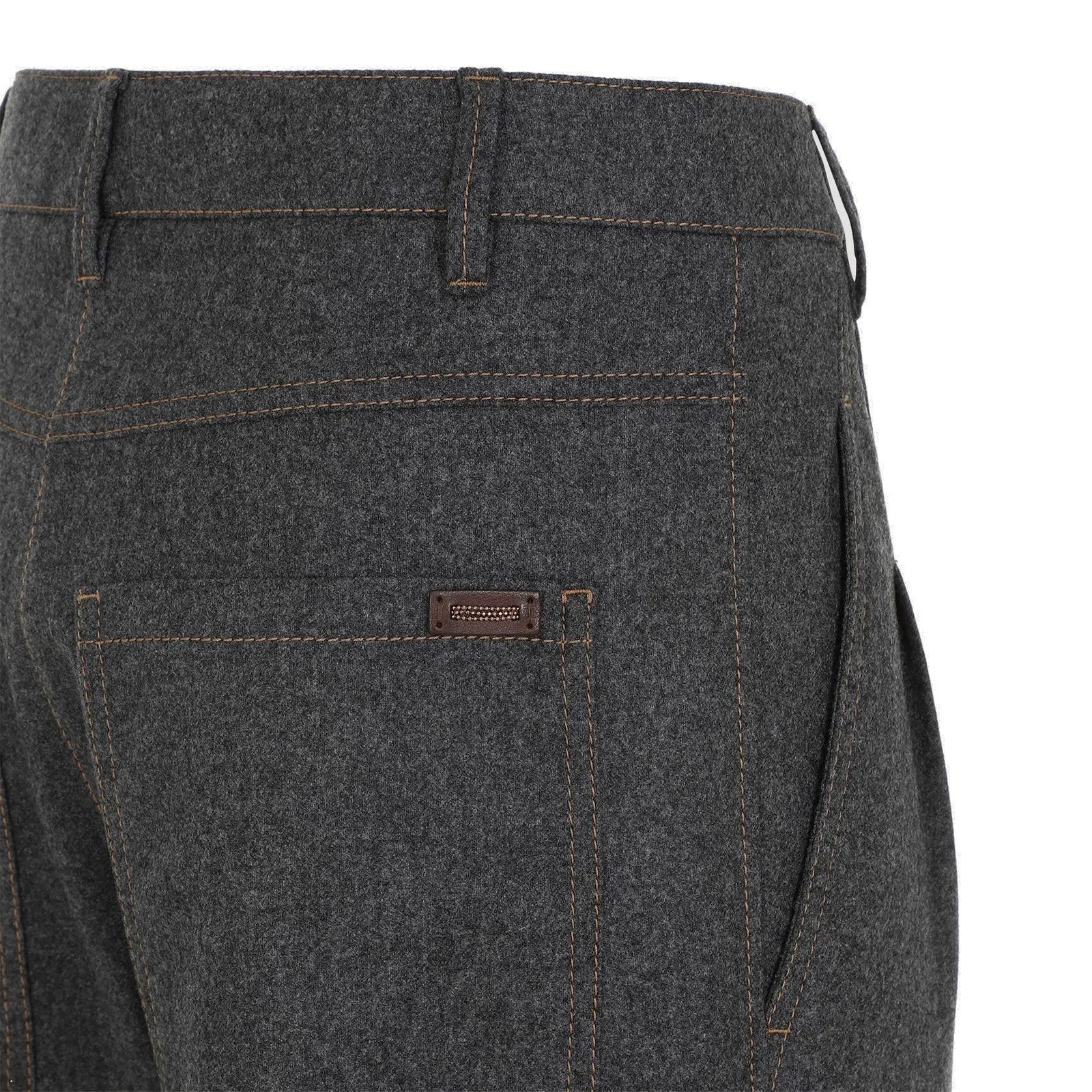 Gray Wool Casual Pants