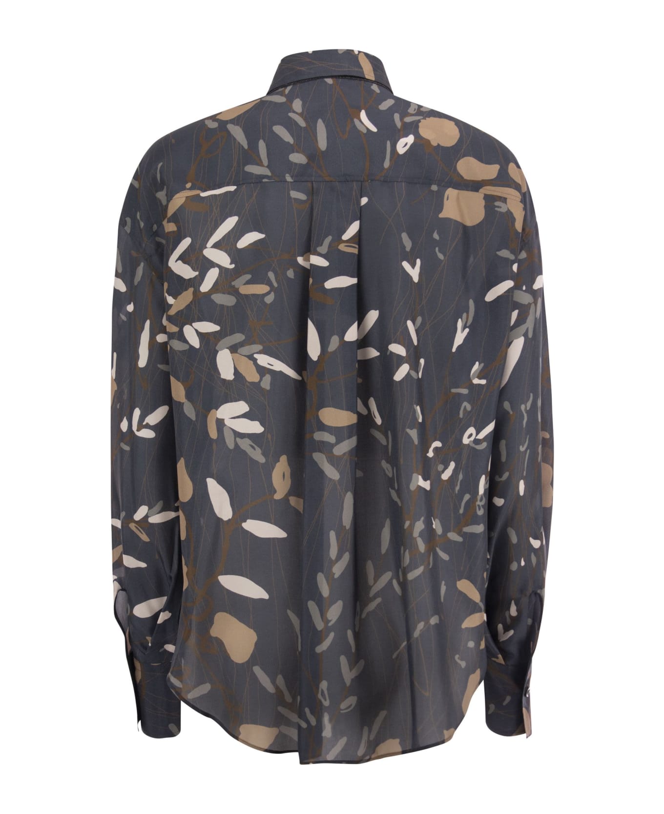 Blue Silk Pattern Shirt