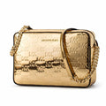 Gold Canvas Shoulder Bag