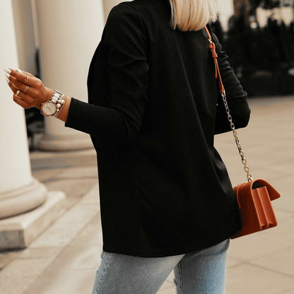 Women's Tailored Long Sleeve Jacket for Fall and Winter Everyday Wear