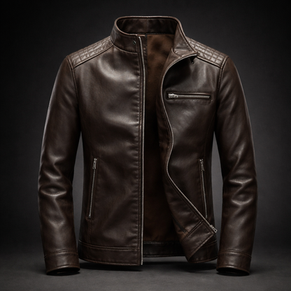 Men's Multi-Color Premium Leather Jacket for Fall and Winter Brown