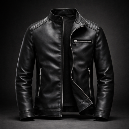 Men's Multi-Color Premium Leather Jacket for Fall and Winter Black