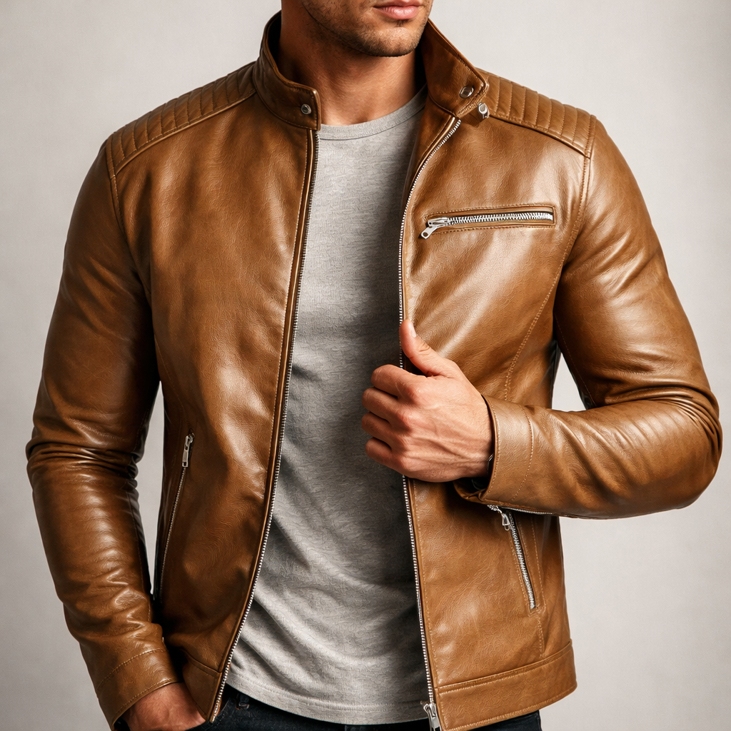 Men's Multi-Color Premium Leather Jacket for Fall and Winter