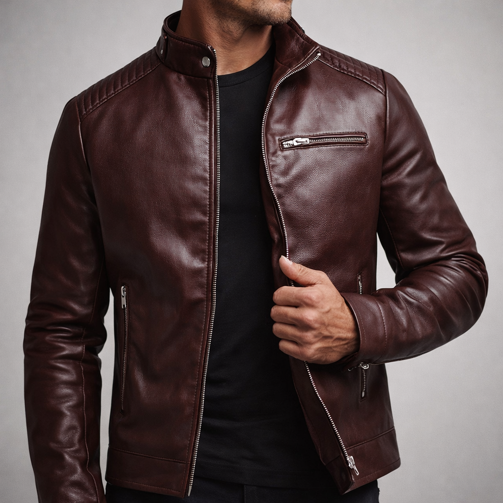 Men's Multi-Color Premium Leather Jacket for Fall and Winter