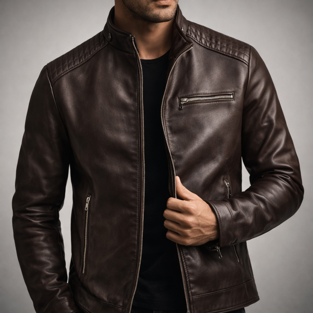 Men's Multi-Color Premium Leather Jacket for Fall and Winter