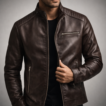 Men's Multi-Color Premium Leather Jacket for Fall and Winter