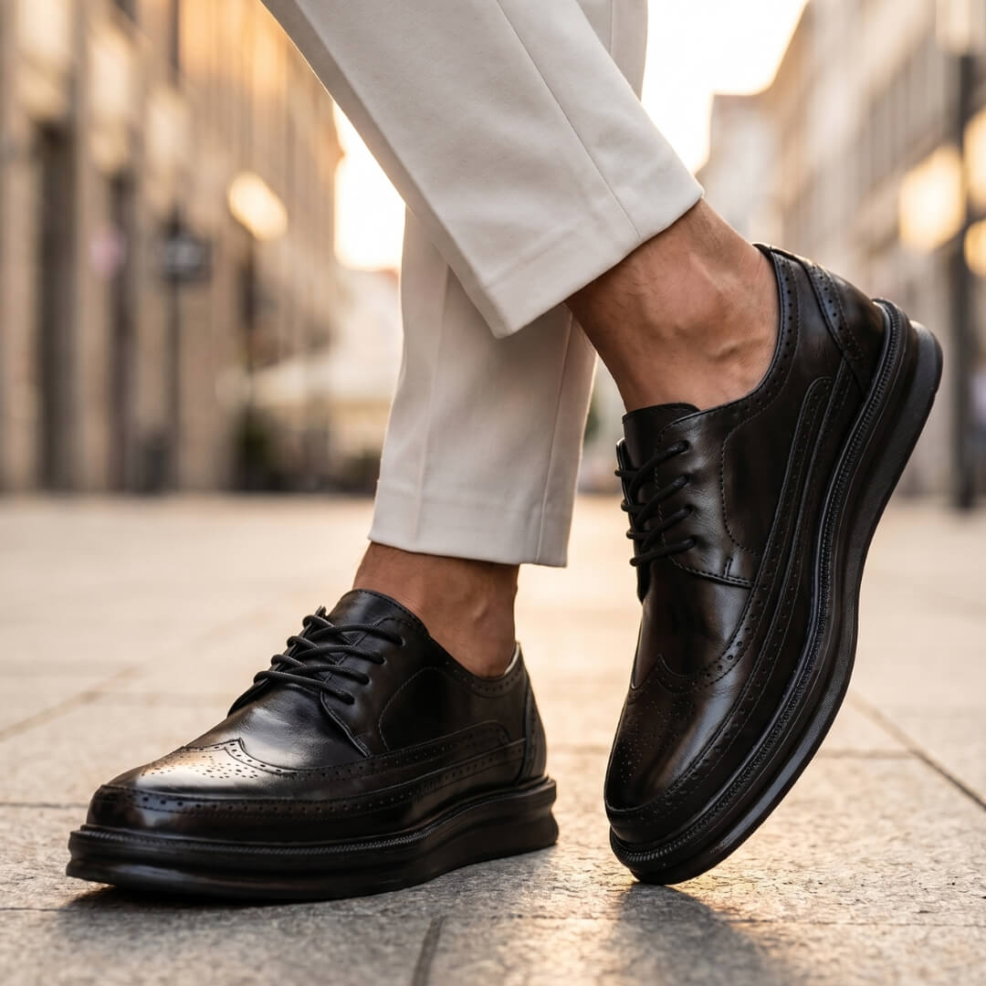 Men's Stylish Casual Brogue Sneakers for Fall and Winter Everyday Wear