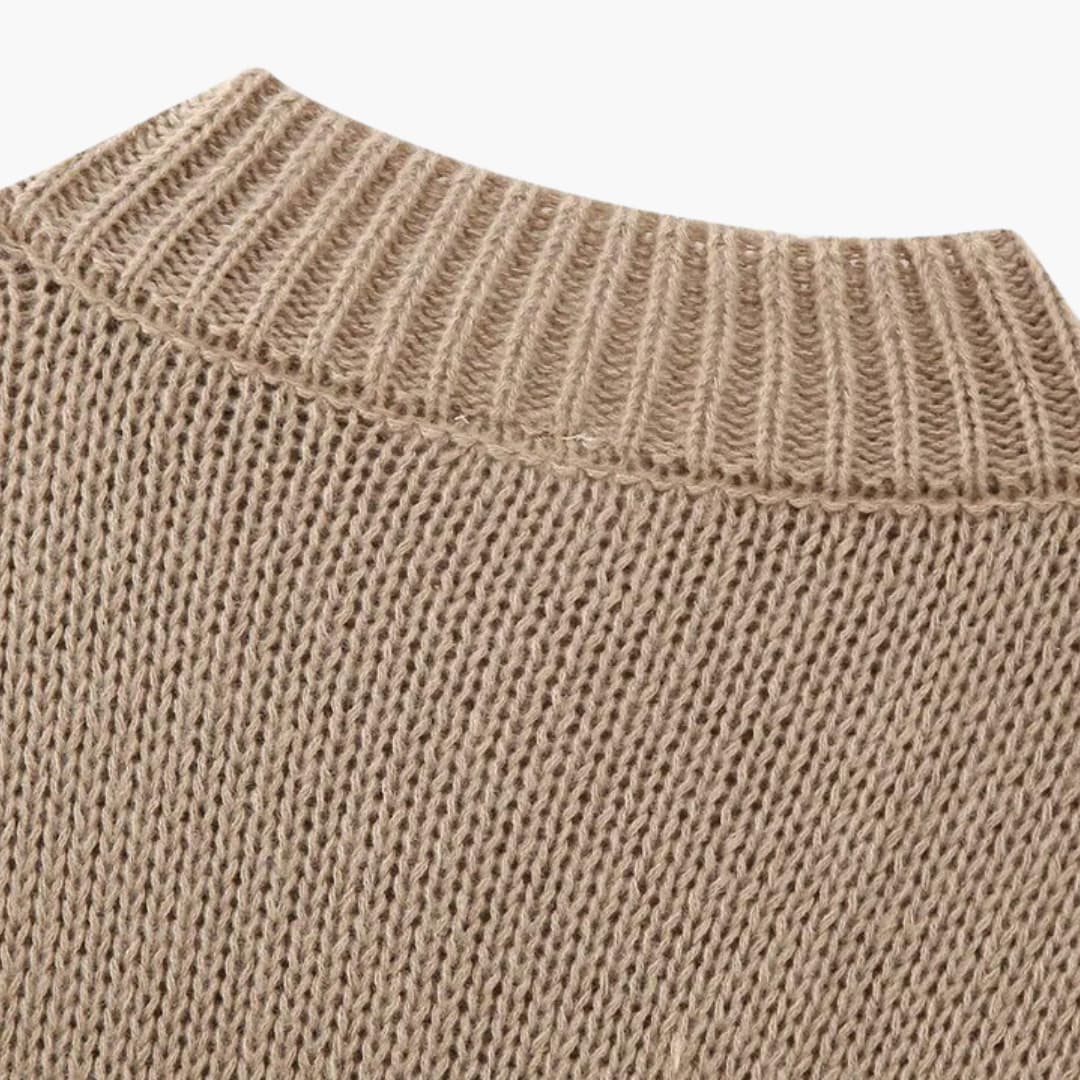Women's Oversized Knit Cardigan with Button Front and Ribbed Cuffs