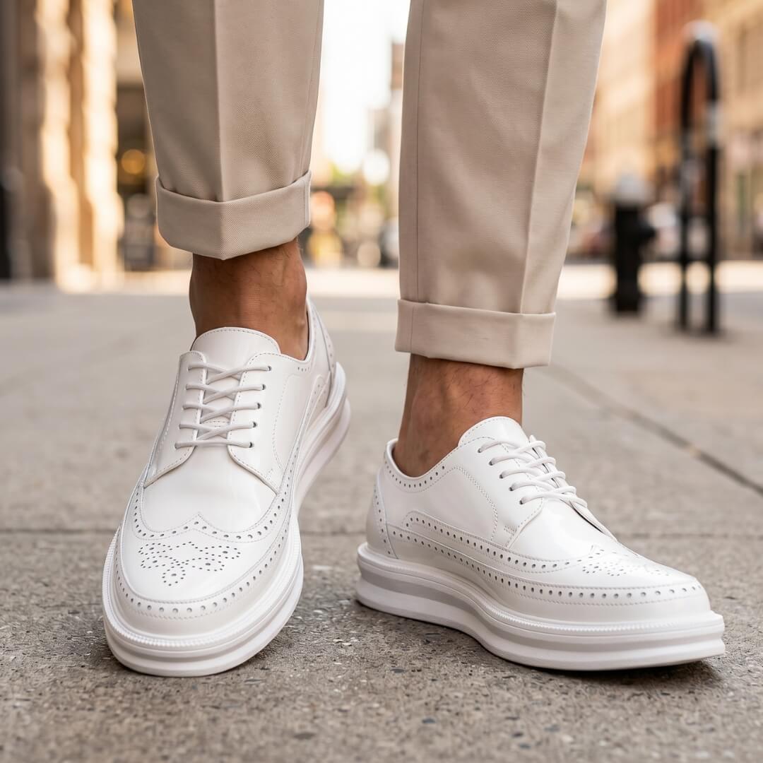 Men's Stylish Casual Brogue Sneakers for Fall and Winter Everyday Wear