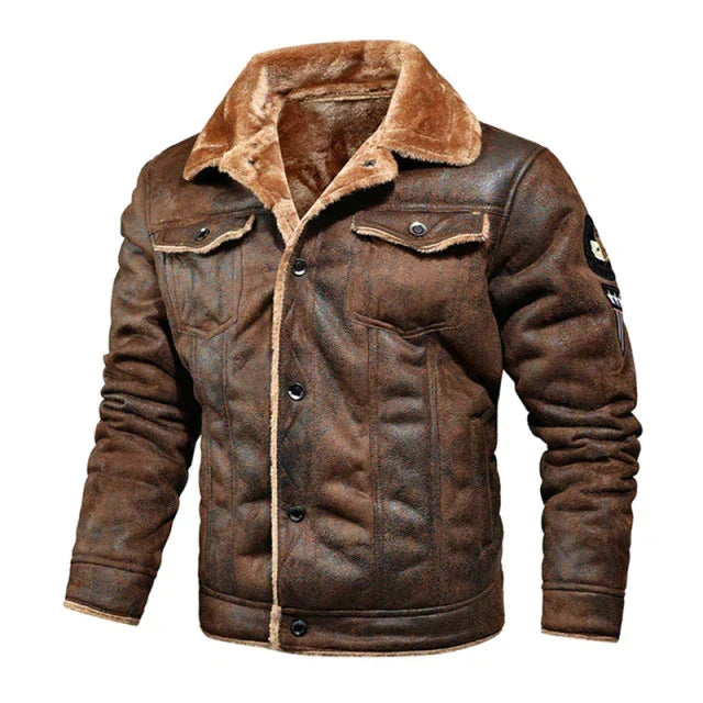 Men's Stylish Leather Jacket – Comfortable, Breathable, Versatile Wear Brown