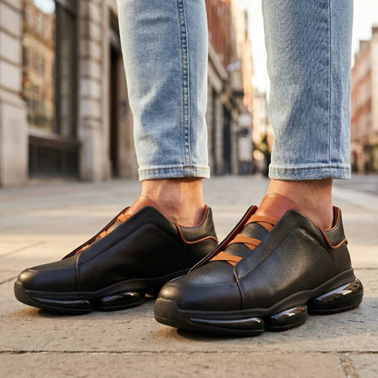 Men's Stylish Leather Sneakers for Fall and Winter Everyday Wear
