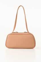 Pink Glossy Faux Leather Shoulder Bag with Double Handles