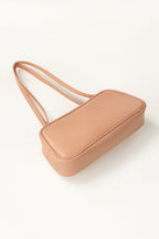 Pink Glossy Faux Leather Shoulder Bag with Double Handles