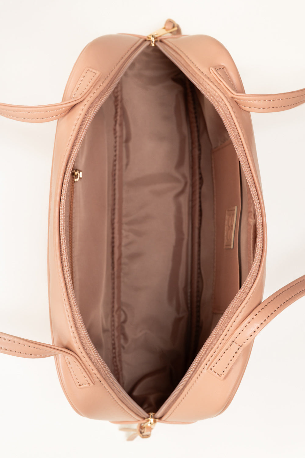 Pink Glossy Faux Leather Shoulder Bag with Double Handles