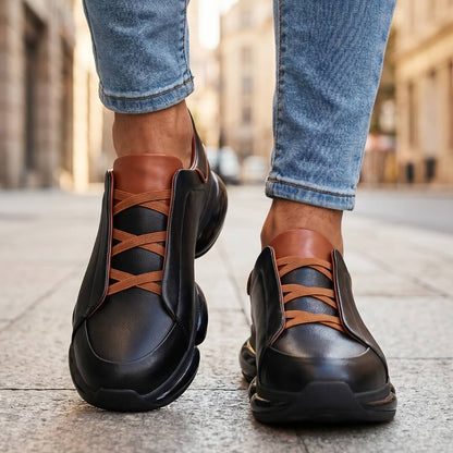 Men's Stylish Leather Sneakers for Fall and Winter Everyday Wear