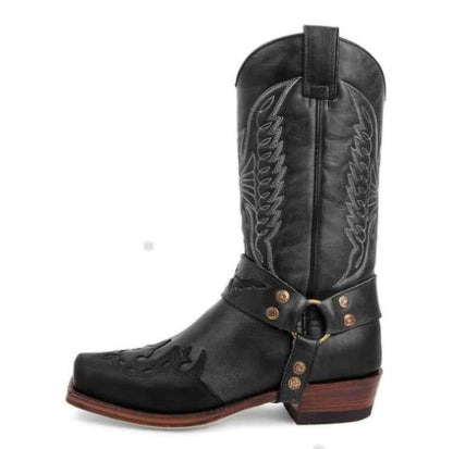 Women's Stylish Mid Calf Cowboy Boots for Daily Use Warm Gray