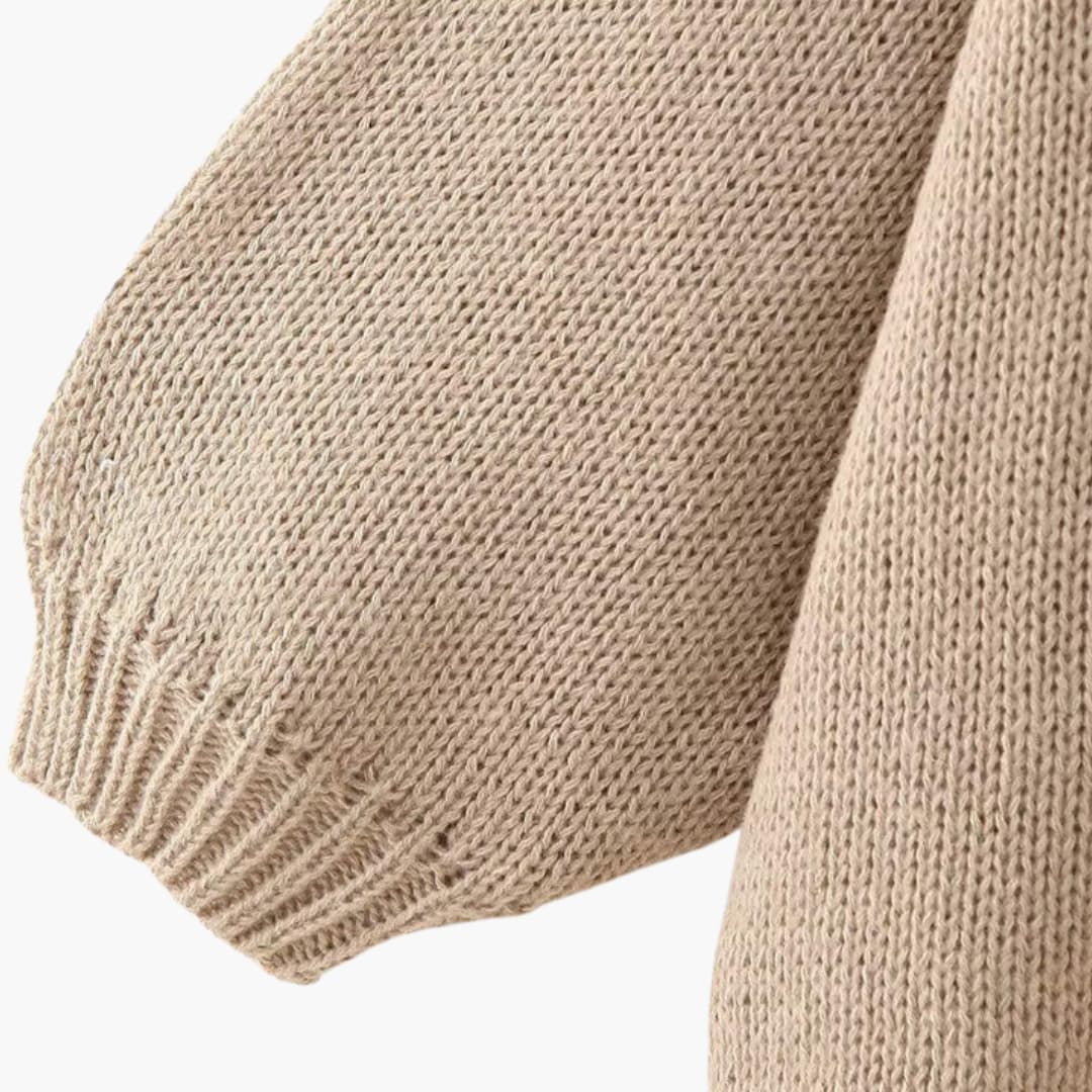 Women's Oversized Knit Cardigan with Button Front and Ribbed Cuffs