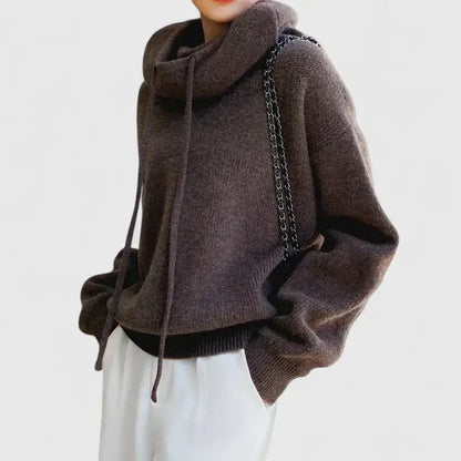 Women's Cozy Oversized Knit Pullover Hoodie for Daily Use