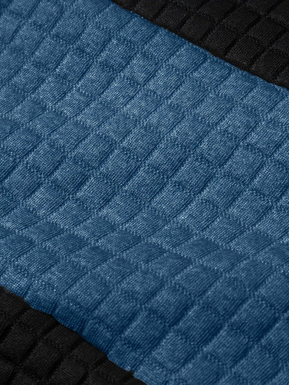 Men's Color-Block Textured Hoodie for Fall and Winter Everyday Wear