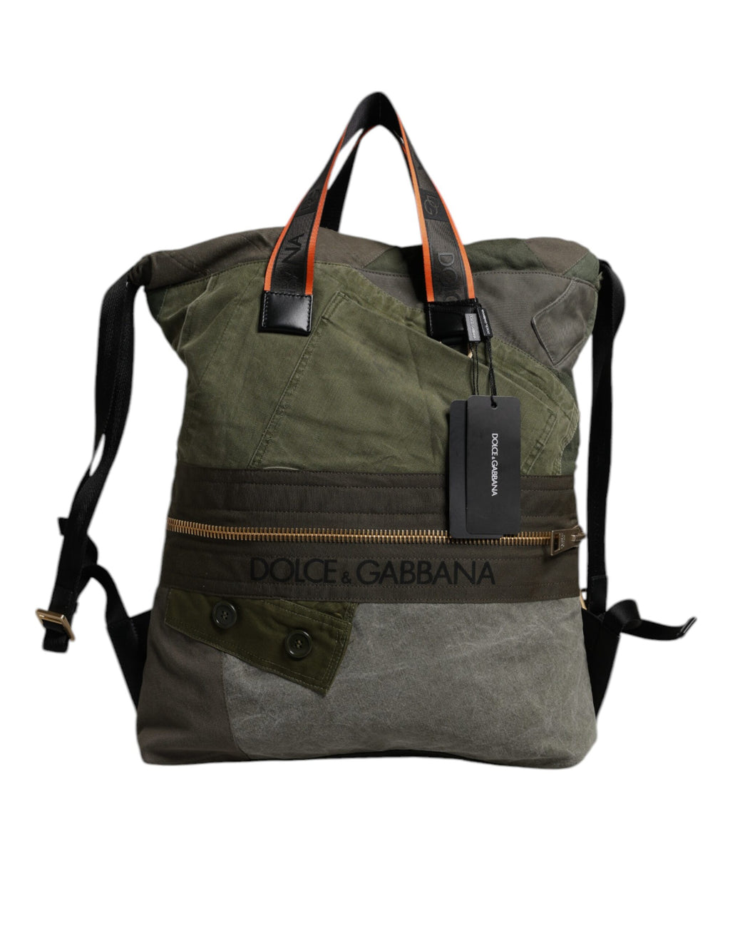 Military Green Patchwork Rucksack Backpack Bag