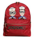 Red #DGFAMILY VULCANO Embellishment Backpack Bag