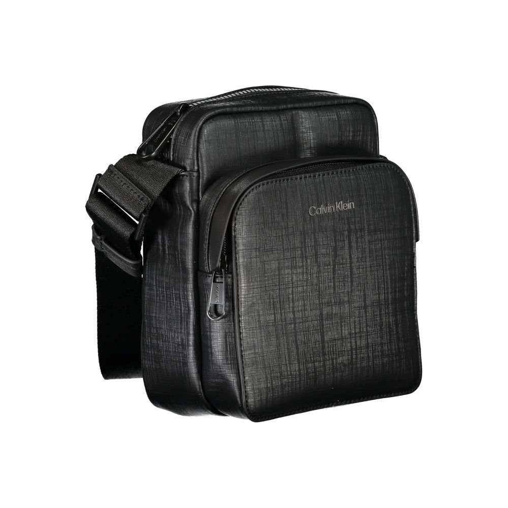 Black Polyester Men Shoulder Bag