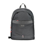 Black Polyester Men Backpack