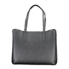 Black Polyurethane Women Shoulder Bag