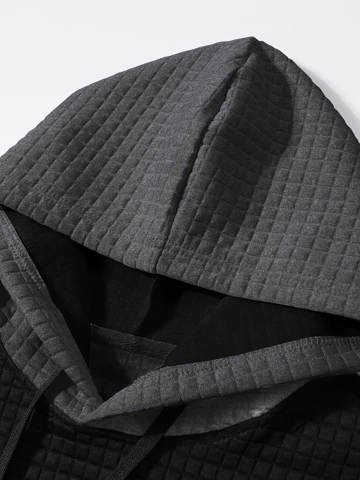 Men's Color-Block Textured Hoodie for Fall and Winter Everyday Wear