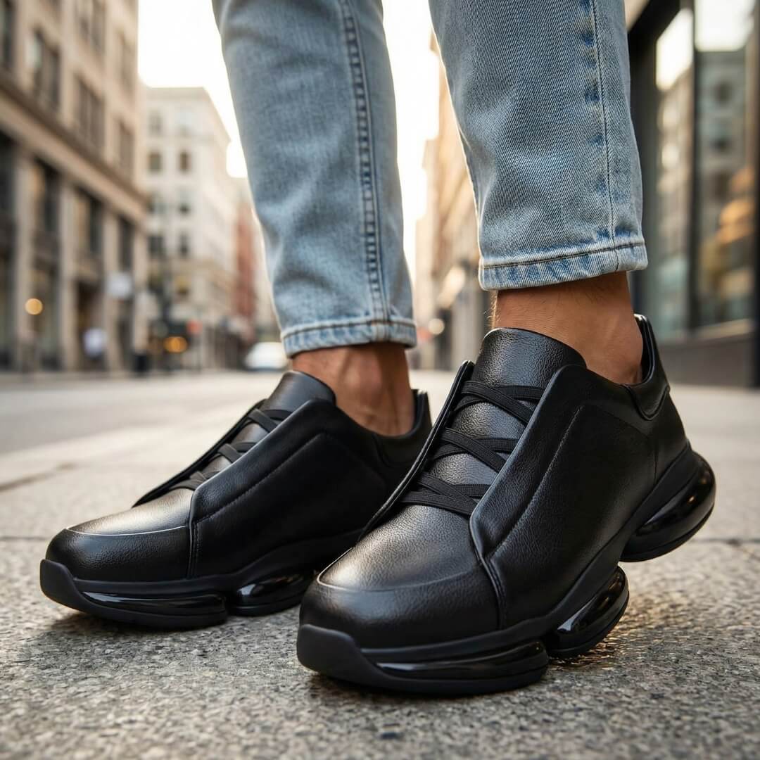 Men's Stylish Leather Sneakers for Fall and Winter Everyday Wear