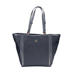 Blue Polyester Women Handbag